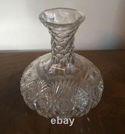 American Brilliant Cut Glass Crystal Water Carafe Wine Decanter 19th century