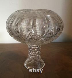American Brilliant Cut Glass Crystal Water Carafe Wine Decanter 19th century