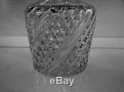 American Brilliant Cut Glass Heavy Swirl Decanter By J. Hoare Unusual Piece