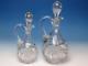 American Brilliant Cut Glass Pair Of Matching Decanters Different Sizes