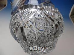 American Brilliant Cut Glass Pair of Matching Decanters Different Sizes