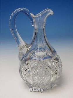American Brilliant Cut Glass Pair of Matching Decanters Different Sizes