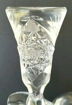 American Brilliant Cut Glass Pitcher Decanter Vintage Crystal ABP RARE Antique