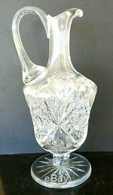 American Brilliant Cut Glass Pitcher Decanter Vintage Crystal ABP RARE Antique