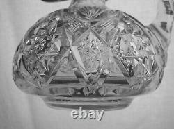 American Brilliant Cut Glass Unique Form Nice Early Decanter Wafer Base