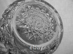 American Brilliant Cut Glass Unique Form Nice Early Decanter Wafer Base