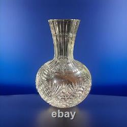 American Brilliant Cut Glass Water Carafe Starburst Diamond Fan Antique Decanter