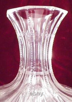 American Brilliant Cut Glass Water Carafe Starburst Diamond Fan Antique HELP