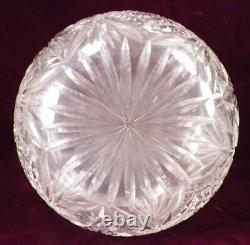 American Brilliant Cut Glass Water Carafe Starburst Diamond Fan Antique HELP