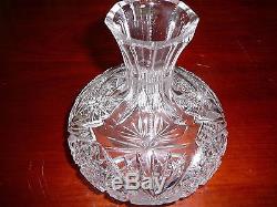 American Brilliant Deep Cut Crystal Glass Water Wine Carafe Decanter ABP