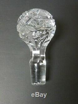 American Brilliant Period 12.5 Cut Glass Decanter, Matching Stopper, c. 1900