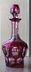 American Brilliant Period Abp Cranberry Cut-to-clear Decanter