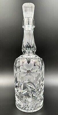 American Brilliant Period ABP Cut Glass Decanter With Flowers