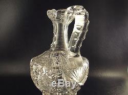 American Brilliant Period ABP Cut Glass Handled Decanter Libbey Corinthian