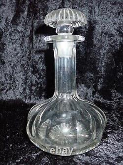 American Brilliant Period Cut Glass Barber Bottle Decanter UV Reactive Uranium