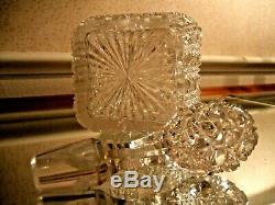 American Brilliant Period Cut Glass Decanter Fabulous Cutting Rare Form-Exc