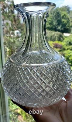 American Brilliant Period Diamond Cut Glass Carafe Decanter 6.75