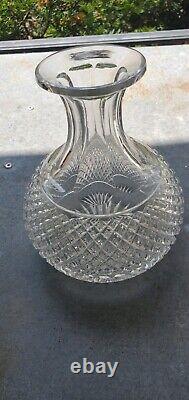 American Brilliant Period Diamond Cut Glass Carafe Decanter 6.75