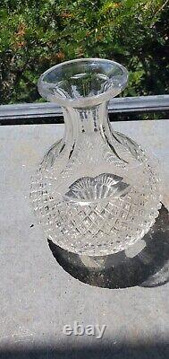 American Brilliant Period Diamond Cut Glass Carafe Decanter 6.75