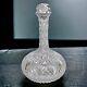 American Brilliant Period Strawberry Diamond Fan Cut Glass Crystal Wine Decanter