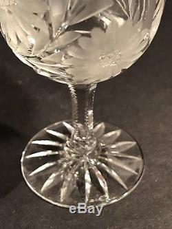An Antique Cut And Engraved Crystal Decanter With His 6 Stem Glass