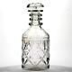 Anglo-irish Liquor Decanter 3 Ring Neck Cut Glass 1840s Antique Crystal