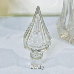 Antique 1800's Paneled Edwardian Victorian Cut Crystal Decanter Steeple Stopper