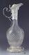 Antique 1892 Ornate Rococo Dutch Silver Cut Glass Crystal Ewer Decanter Pitcher