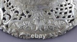 Antique 1892 Ornate Rococo Dutch Silver Cut Glass Crystal Ewer Decanter Pitcher