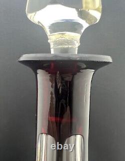 Antique 19th C, Bohemian, Art Glass, Decanter, Clear Cut to Ruby, 41,5cm/16.33