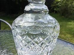 Antique 19th c Blown Cut Glass spirit Decanter Bottle 3 Ribbed Neck Georgian