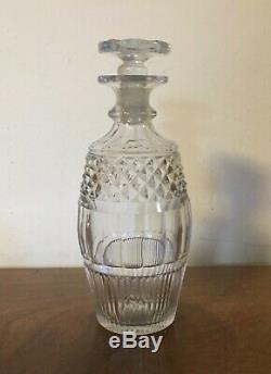 Antique 19th century Blown Cut Glass Crystal Wine Whiskey Decanter Anglo Irish