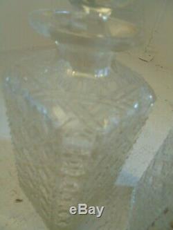 Antique 3 Bottle Cut Glass Tantalus