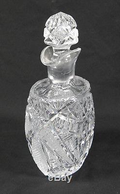Antique ABP American Brilliant Cut Crystal Glass Whiskey Wine Liquor Decanter