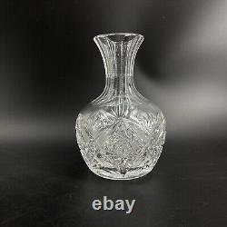 Antique ABP American Brilliant Period Cut Crystal Glass Wine Decanter Hobstar