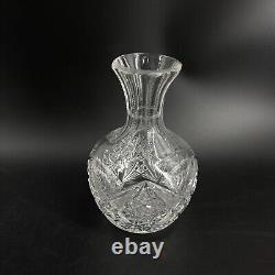 Antique ABP American Brilliant Period Cut Crystal Glass Wine Decanter Hobstar