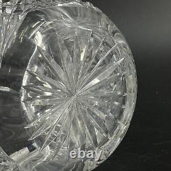 Antique ABP American Brilliant Period Cut Crystal Glass Wine Decanter Hobstar