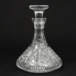 Antique ABP Brilliant Period Cut Glass Ship Decanter Bottle with Stopper 10.5 T