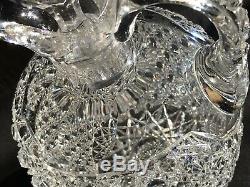 Antique Abp Signed Eggington Mitre Pattern Cut Glass Whiskey Bottle Decanter