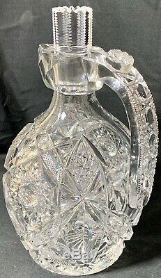 Antique Abp Wonderfully Superior J. Hoare Cut Glass Whiskey Decanter Bottle