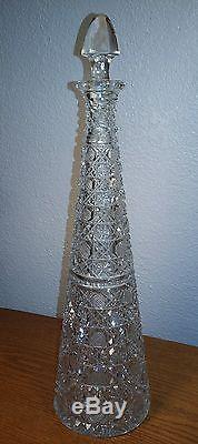 Antique American Brilliant Cut Cane Pattern Crystal Decanter GORGEOUS