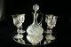 Antique American Brilliant Cut Crystal Abp Decanter Carafe With 4 Glasses