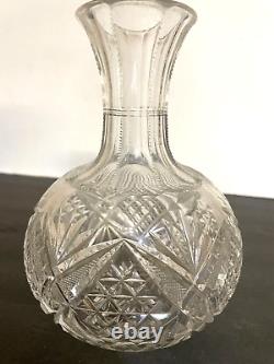 Antique American Brilliant Cut Crystal Antique Wine Carafe