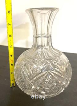 Antique American Brilliant Cut Crystal Antique Wine Carafe