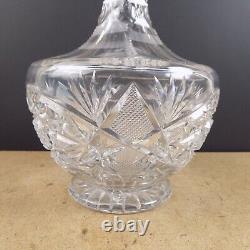 Antique American Brilliant Cut Glass Decanter Genie Bottle Shape