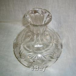 Antique American Brilliant Period Abp Whirling Star Cut Glass Water Carafe