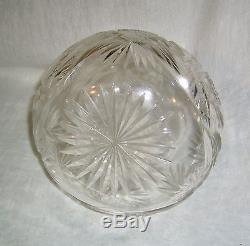 Antique American Brilliant Period Abp Whirling Star Cut Glass Water Carafe