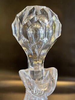 Antique American Brilliant Period Clear Cut Crystal Glass Liquor Decanter