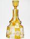 Antique Art Deco Amber Cut To Clear Bohemian Glass Decanter