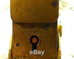 Antique Bentjemanns Patent Lock Cut Glass Decanter Irish With Painted Enamel